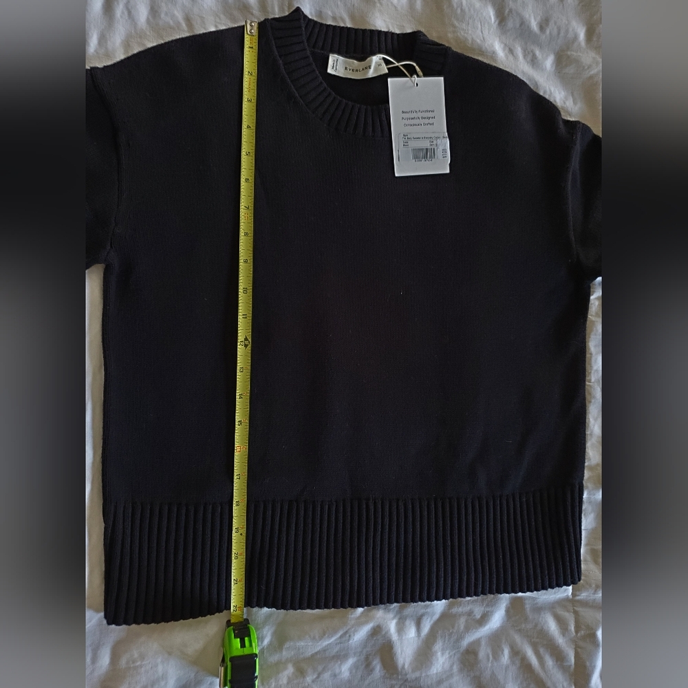NWT Everlane The Boxy Sweater in Everyday Cotton Size XS In Black - Picture 11 of 11